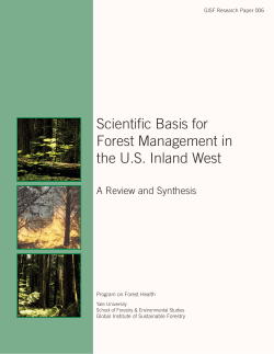 Scientific Basis for Forest Management in the U.S. Inland West
