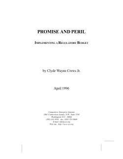 PROMISE AND PERIL - Competitive Enterprise Institute