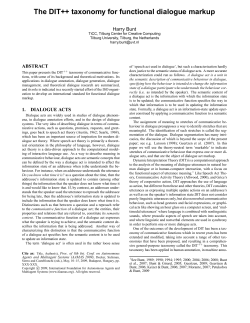 The DIT++ taxonomy for functional dialogue