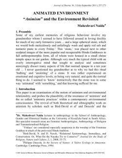 Animated Environment: Animism and the Environment Revisited