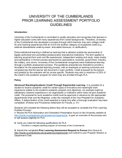 Portfolio Guidelines - University of the Cumberlands