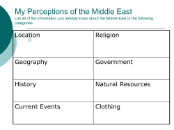 My Perceptions of the Middle East