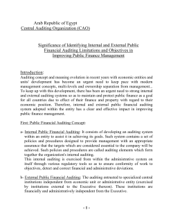 Arab Republic of Egypt Central Auditing Organization (CAO