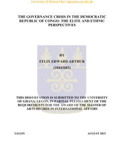 the governance crisis in the democratic republic of congo
