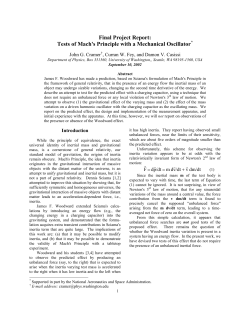 Tests of Mach`s Principle with a Mechanical Oscillator