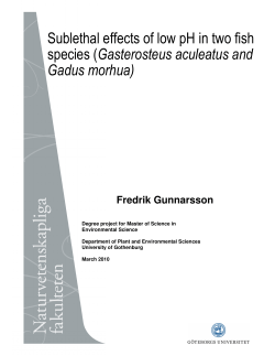 Sublethal effects of low pH in two fish species (Gasterosteus