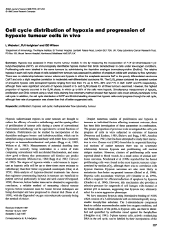 Cell cycle distribution of hypoxia and progression of