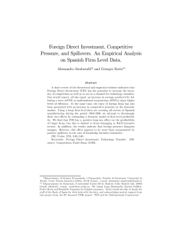 Foreign Direct Investment, Competitive Pressure, and