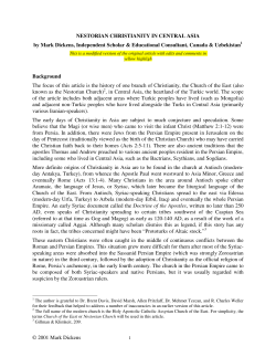 Nestorian Christianity in Central Asia