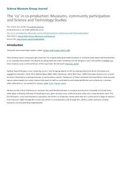 in co-production - Science Museum Group Journal