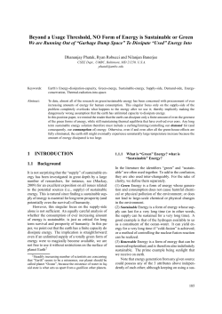 Beyond a Usage Threshold, NO Form of Energy is Sustainable or