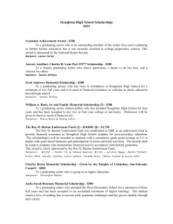 Stoughton High School Scholarships 2015
