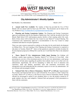 March 4, 2017 - City of West Branch, Iowa