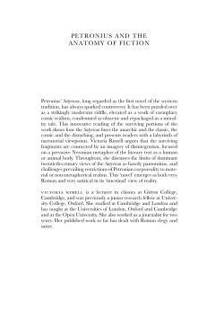 petronius and the anatomy of fiction