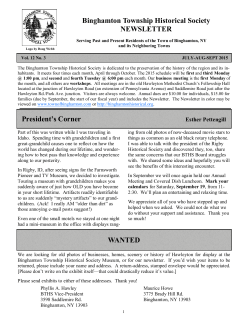 2015 Quarter 3 - Binghamton Township Historical Society