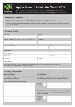 Application to Graduate March 2017