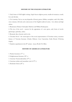 HISTORY OF THE ENGLISH LITERATURE 1. Early forms of Old