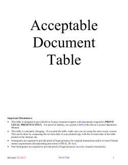 Revised: 01/24/13 1 Important Disclaimers: &bull; This table is designed