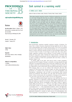 Dark survival in a warming world - Proceedings of the Royal Society B
