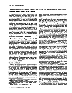 Concentrationsof Morphineand Codeine in Serum and Unne after