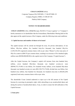 Notice to Shareholders