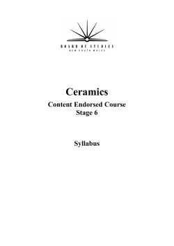 Ceramics CEC Stage 6 Syllabus