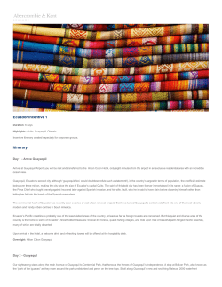 Ecuador Incentive 1 Itinerary