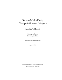 Secure Multi-Party Computation on Integers