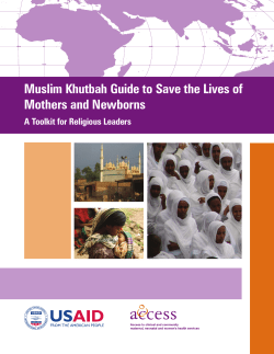 Muslim Khutbah Guide to Save the Lives of Mothers and Newborns