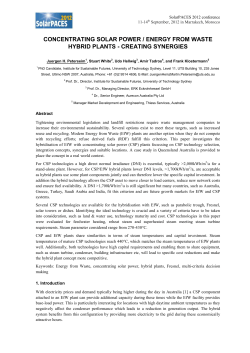 CSP-EfW hybrid plants - University of Technology Sydney