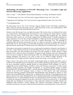 Methodology Development at NYULMC Microscopy Core