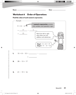 Find the value of each numeric expression.