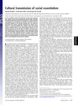 Cultural transmission of social essentialism