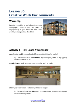 Lesson 35: Creative Work Environments