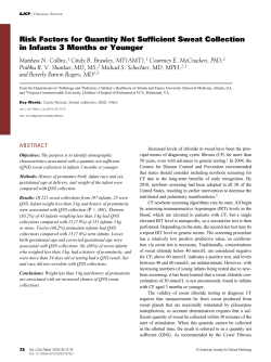 Risk Factors for Quantity Not Sufficient Sweat Collection in Infants 3