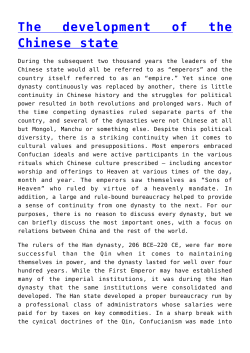 The development of the Chinese state