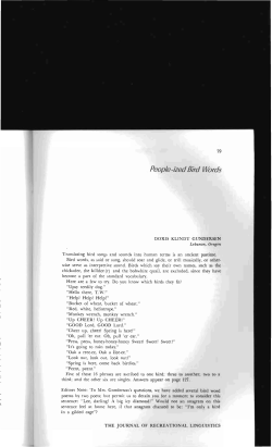 People-ized Bird Words - Digital Commons @ Butler University
