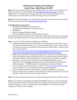 USF Research Integrity and Compliance Step by Step: Submitting to