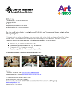 Call for Artists Upcoming Sale &ndash; Art for Less Than $100 December 3