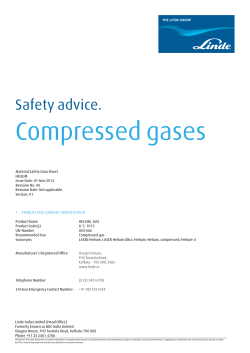 Compressed gases - Linde Industrial Gases