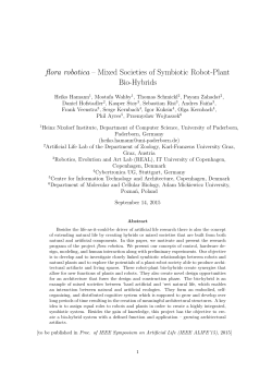 flora robotica &ndash; Mixed Societies of Symbiotic Robot-Plant Bio
