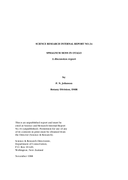 Sphagnum moss in Otago: A discussion report