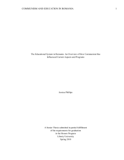 The Educational System in Romania: An Overview of How