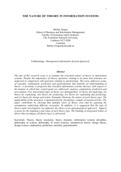the nature of theory in information systems