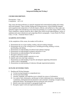 DRE 096 Course Outline