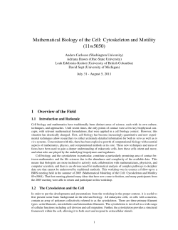 Mathematical Biology of the Cell: Cytoskeleton and Motility (11w5050)