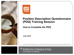 (PDQ) Training Session - Office of Human Resources | | Oregon