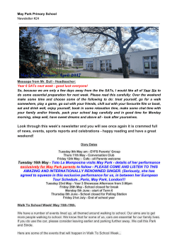 Newsletter 24 - May Park Primary School