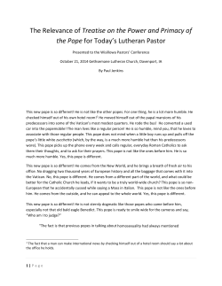 The Relevance of Treatise on the Power and Primacy of the Pope for