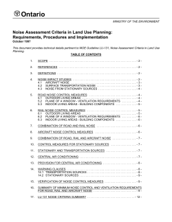 Noise Assessment Criteria in Land Use Planning: Requirements